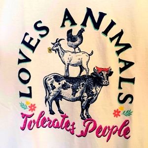 🆕️ 'Loves Animals | Tolerates People' Cotton Tee
